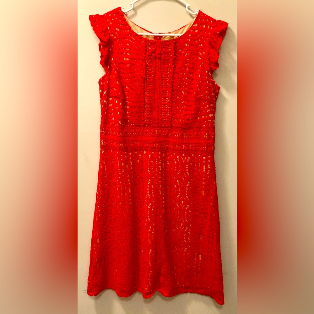 Red and tan summer dress size 12 buy sangria